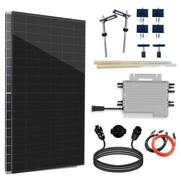 SOLAR-HOOK etm Solaranlage 1720W Balkonkraftwerk Set, Deye Wechselrichter 1600W SUN-M160G4-, (Stockschrauben PV Montage), Deye Wechselrichter 1600W SUN-M160G4-EU-Q0