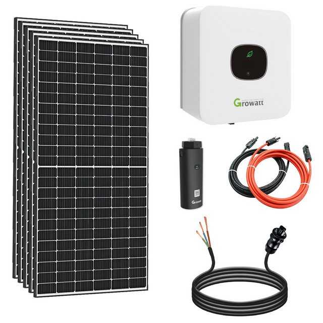 SOLAR-HOOK etm Solaranlage 2500W Balkonkraftwerk Set, (PV Solaranlage mit WIFI Stick), 2,5 kW Growatt Wechselrichter MIC 2500TL-X