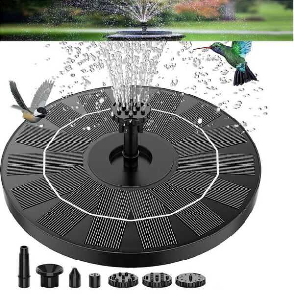 SOTOR Gartenbrunnen Solarbrunnen,1.4W-Solar Springbrunnen,Solar Teichpumpe Außen,6 Nozzle