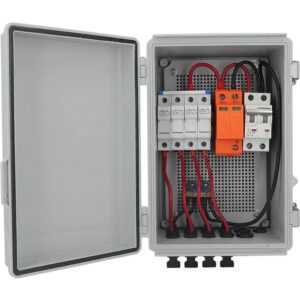 Sjlerst - 4 String pv Combiner Box, Solarpanel Combiner Box berspannungsschutzgert und Leistungsschalter Wasserdicht mit 15A Sicherung 63A