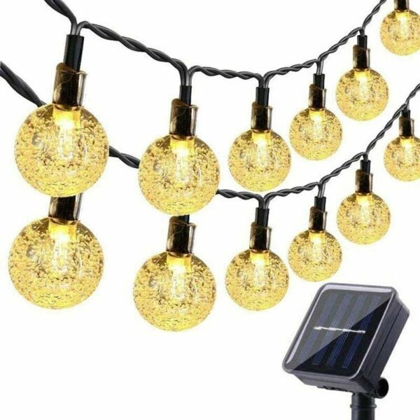 Solar Lichterkette 12m 100 LEDs Wasserdichte led 8 Modi Kristallkugel Dekoration Lichter Garten Yard Party