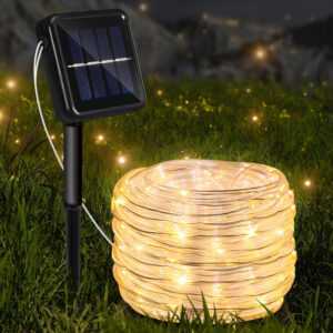 Solar Lichterketten 32m 300 led Lichtschlauch 8 Modi Warmweiss Lichter fuer Party Garden Home Festival Decoratio,Warmweiß - Warmweiß - Swanew