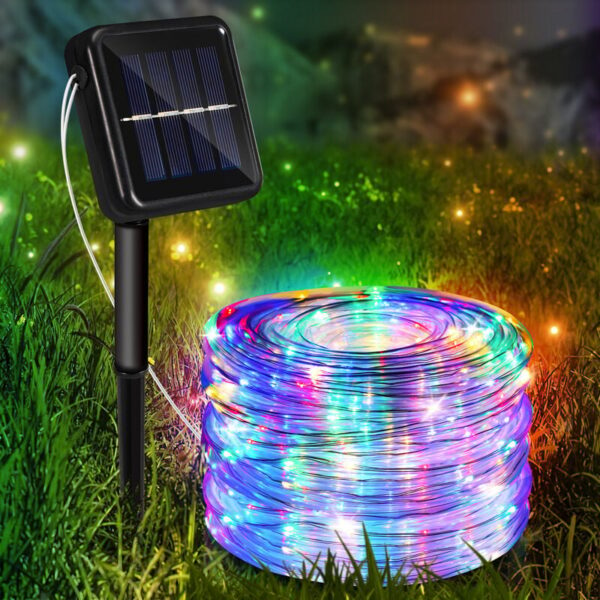 Solar Lichtschlauch Draht Garten Lichterkette led Lichterschlauch-Bunt-30m - Bunt