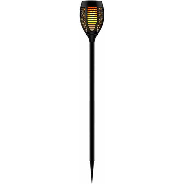 Solarlampen für Außen Fackeln led flammen led Solarfackeln Garten, IP44 Akku Erdspieß Flammeneffekt, schwarz Muster, 53x led 4,08W 8,4Lm 720K, DxH