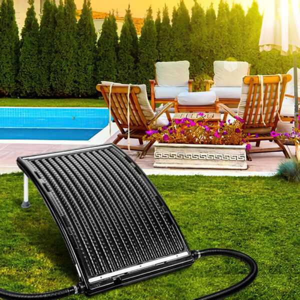 Swanew - Sonnenkollektor Solarheizung Poolheizung Schwarz 110 x 69 x 14 cm, Anschluss 38 mm, Pool Heizungen Solaranlage für Warmwasser Gartendusche