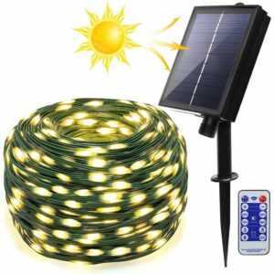 Tovbmup - Solar-Lichterkette im Freien, 20 m 200 led Solar-Lichterkette im Freien. usb + Fernbedienung + 8 Modi + IP65 wasserdicht, geeignet für