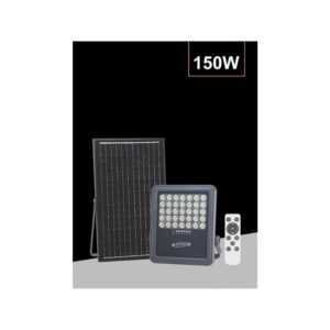 Trade Shop Traesio - 150WATT led flutlicht mit solarpanel natürliches licht 4000K fernbedienung TK09-150W