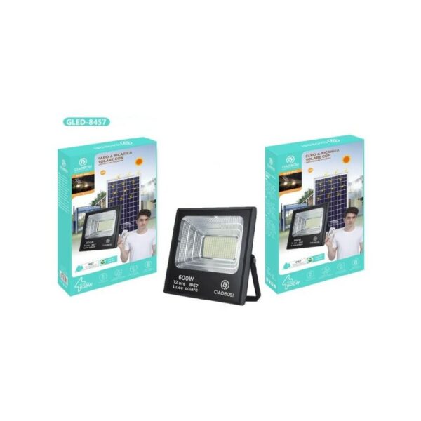 Trade Shop Traesio - led-licht solar-aufladung IP67 600W mit twilight-fernbedienung GLED-8457