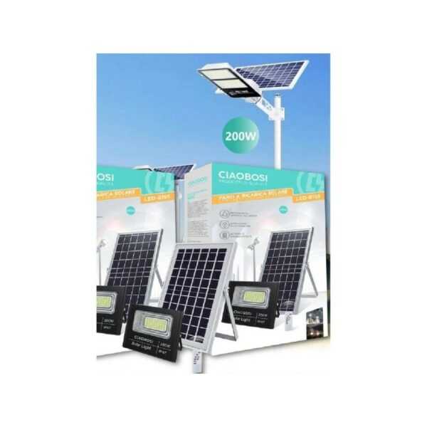 Trade Shop Traesio - led-scheinwerfer photovoltaik solarpanel IP67 200W mit fernbedienung LED-8195