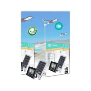 Trade Shop Traesio - led-scheinwerfer photovoltaik solarpanel IP67 25W mit fernbedienung LED-8189