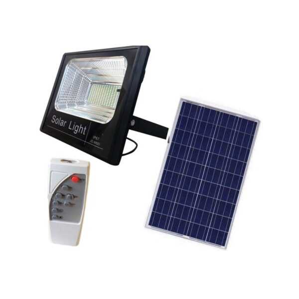 Trade Shop Traesio - solar energie paneel strahler led weisses licht IP67 mit fernbedienung 1200 Watt
