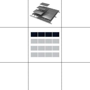 1-reihiges Solar-easy Klicksystem, schwarz, Quer-Verlegung, Dachpfanne für 2 Module Rahmenhöhe 35mm