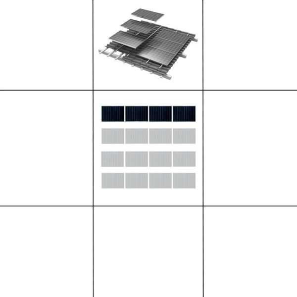 1-reihiges Solar-easy Klicksystem, schwarz, Quer-Verlegung, Dachpfanne für 4 Module Rahmenhöhe 30mm