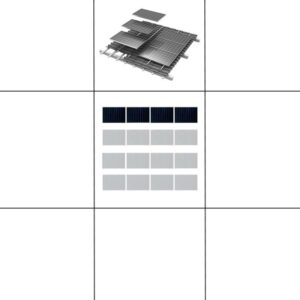 1-reihiges Solar-easy Klicksystem, silber, Quer-Verlegung, Dachpfanne für 1 Modul Rahmenhöhe 32mm