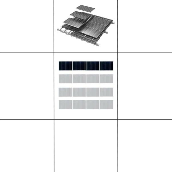 1-reihiges Solar-easy Klicksystem, silber, Quer-Verlegung, Dachpfanne für 4 Module Rahmenhöhe 35mm