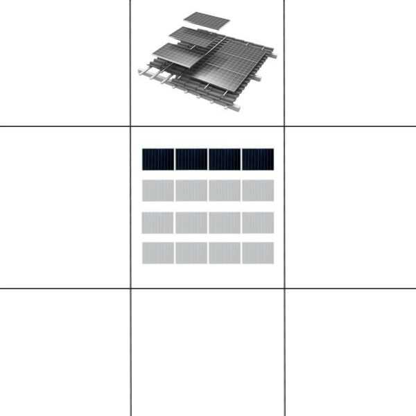 1-reihiges Solar-easy Klicksystem, silber, Quer-Verlegung, Dachpfanne für 7 Module Rahmenhöhe 35mm