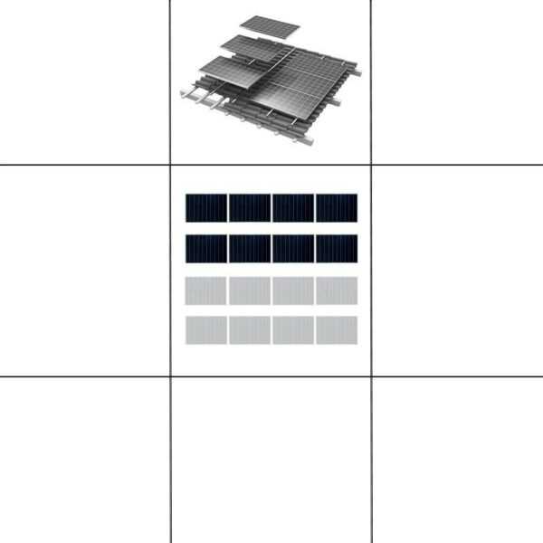2-reihiges Solar-easy Klicksystem, schwarz, Quer-Verlegung, Dachpfanne für 2 Module Rahmenhöhe 32mm