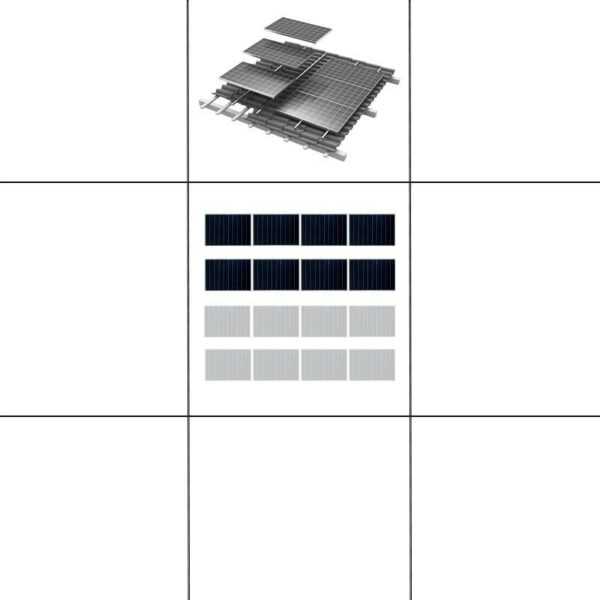 2-reihiges Solar-easy Klicksystem, schwarz, Quer-Verlegung, Dachpfanne für 6 Module Rahmenhöhe 30mm
