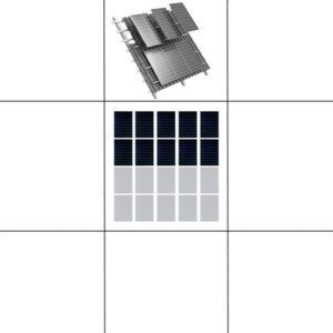 2-reihiges Solar-easy Klicksystem, silber, Hochkant-Verlegung, Dachpfanne für 6 Module Rahmenhöhe 32mm