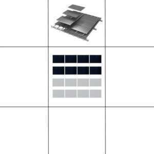 2-reihiges Solar-easy Klicksystem, silber, Quer-Verlegung, Dachpfanne für 8 Module Rahmenhöhe 35mm