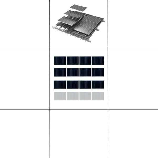 3-reihiges Solar-easy Klicksystem, schwarz, Quer-Verlegung, Dachpfanne für 3 Modul Rahmenhöhe 30mm