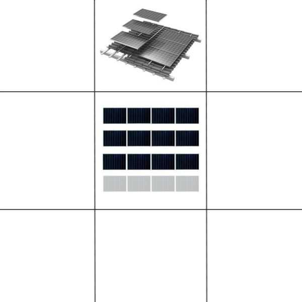 3-reihiges Solar-easy Klicksystem, silber, Quer-Verlegung, Dachpfanne für 3 Module Rahmenhöhe 35mm