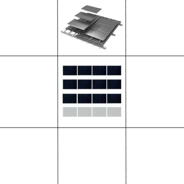 3-reihiges Solar-easy Klicksystem, silber, Quer-Verlegung, Dachpfanne für 6 Module Rahmenhöhe 32mm