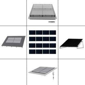 4-reihiges Befestigungssystem für Solarmodule, Montage zur Quer Verlegung für 4 Module für Dachpfanne