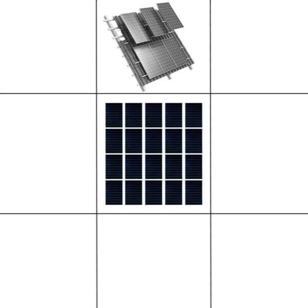 4-reihiges Solar-easy Klicksystem, schwarz, Hochkant-Verlegung, Dachpfanne für 4 Module Rahmenhöhe 30mm