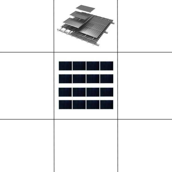 4-reihiges Solar-easy Klicksystem, schwarz, Quer-Verlegung, Dachpfanne für 4 Module Rahmenhöhe 30mm