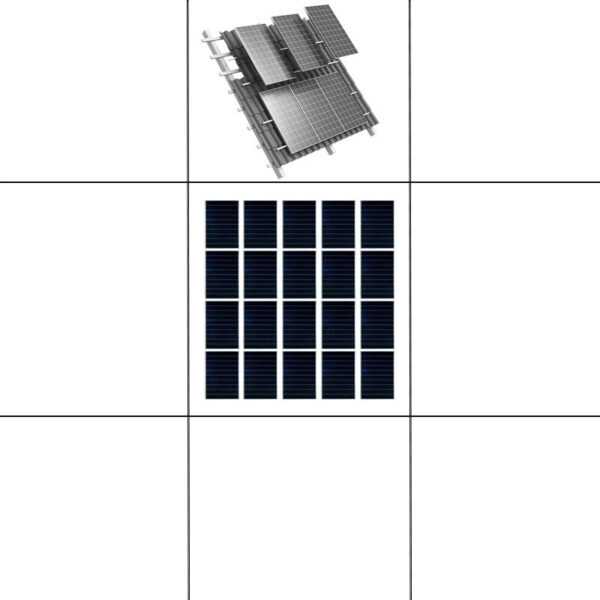 4-reihiges Solar-easy Klicksystem, silber, Hochkant-Verlegung, Dachpfanne für 12 Module Rahmenhöhe 32mm