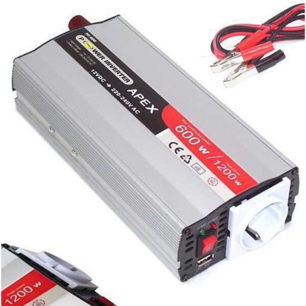 Apex - 06149 Spannungswandler 600W 1200W usb 12V Stromwandler Wechselrichter