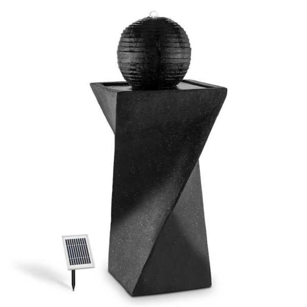 Blumfeldt - Schönbrunn Springbrunnen Kugelbrunnen Solar 200 l/h led Basalt - Schwarzer Schiefer