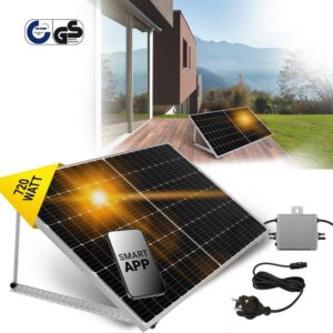 Craftfull Solaranlage Balkonkraftwerk BK720 - 10 J. Produktgarantie, 720,00 W, Monokristalline PERC-Halbzellen, (25 Jahre Performance-Garantie, Plug&Play, Leistungsüberwachung via SOLARMAN Smart App, MPPT, NA-Schutz, bis zu 850 kWh pro Jahr, 3-St., 600 Watt Wechselrichter, 720 Watt Solarmodule, Witterungsbeständig), Solarpanel Stromerzeuger Solaranlage Solarzelle