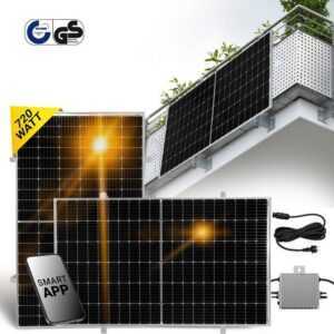 Craftfull Solaranlage Balkonkraftwerk BK720 - 10 J. Produktgarantie, 720,00 W, Monokristalline PERC-Halbzellen, (25 Jahre Performance-Garantie, Plug&Play, Leistungsüberwachung via SOLARMAN Smart App, MPPT, NA-Schutz, bis zu 850 kWh pro Jahr, 3-St., 600 Watt Wechselrichter, 720 Watt Solarmodule, Witterungsbeständig), Solarpanel Stromerzeuger Solaranlage Solarzelle