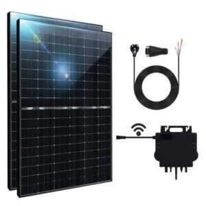 EPP.Solar Solaranlage 1000W Balkonkraftwerk Komplettset Photovoltaik Bifazial Solaranlage, Monokristallin Plug & Play Growatt NEO 800W WLAN Wechselrichter mit 10m Kabel