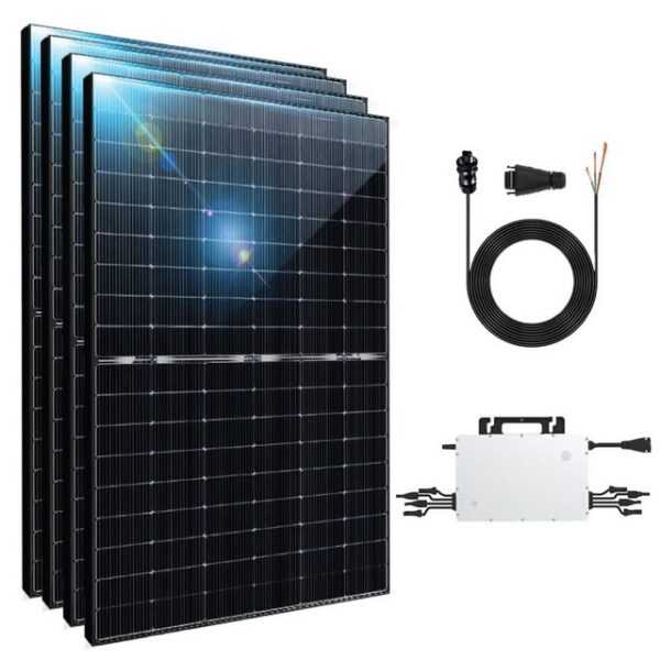 EPP.Solar Solaranlage 1760W Balkonkraftwerk 440W Bifazial Photovoltaik Solaranlage, Monokristallines 440W Solarmodul Komplettset mit Hoymiles 1800W Wechselrichter inkl. 10m Wielandstecker