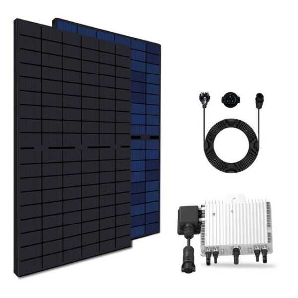 EPP.Solar Solaranlage 860W/800W Balkonkraftwerk inkl Sunpro 430W Bifazial Solarmodule, Monokristallin und Komplettset Plug & Play mit 800W DEYE Upgradefähiger von 800W auf 600W WLAN Wechselrichter inkl. Relais