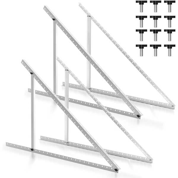 Hengda - Solarpanel Flachdach Halterung PV-Modul Aufständerung Balkonkraftwerk bis 104 cm Neigungswinkel verstellbar 0-90°