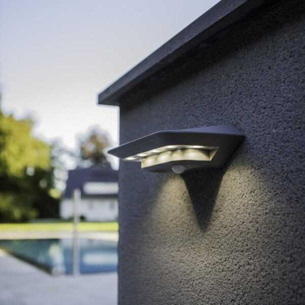 LED-Solar Wandleuchte ghost - grey - Lutec