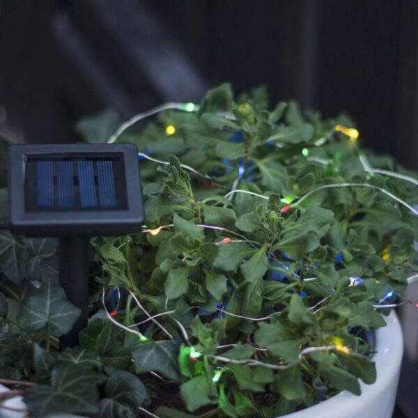 Led Solar Drahtlichterkette DewDrop 50 LEDs bunt - black - Star Trading