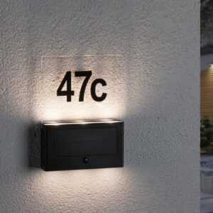 Led Solar Hausnummernleuchte Neda in Anthrazit 2x0,5W - black - Paulmann