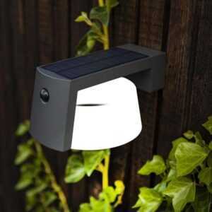 Led Solar Wandleuchte Moon in Anthrazit 9,5W 1000lm IP44 - grey - Lutec