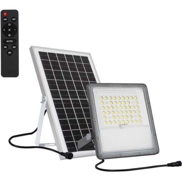 Ledkia - LED-Flutlichtstrahler Solar 10W 100lm/W ip 65 mit Fernbedienung Neutralweiß 4000K - 4500K