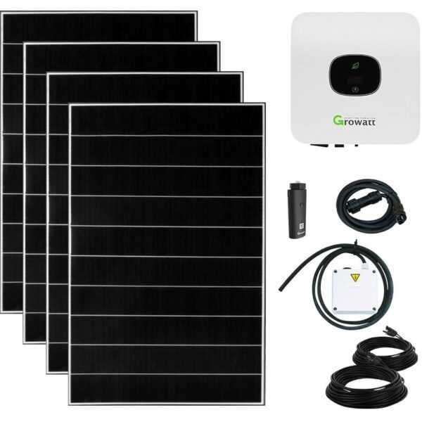 Lieckipedia - 1500 Watt Plug & Play Solaranlage mit Aufputzsteckdose, Growatt Wechselrichter, EcoDelta