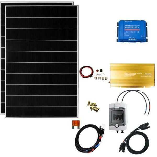 Lieckipedia - 830 Watt Insel Solaranlage 24V/230V, Spannungswandler, ohne Batteriespeicher, EcoDelta