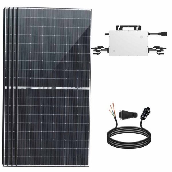 SOLAR-HOOK etm Solaranlage 2000W Balkonkraftwerk Bifazial Komplettset, mit 1600W Hoymiles Wechselrichter und Photovoltaik Solaranlage inkl. 10m Wielandstecker