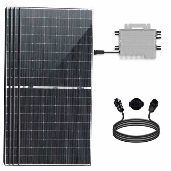 SOLAR-HOOK etm Solaranlage 2000W Balkonkraftwerk Bifazial Komplettset, mit 1600W WIFI Deye Wechselrichter und Photovoltaik Solaranlage inkl. 10m Wielandstecker