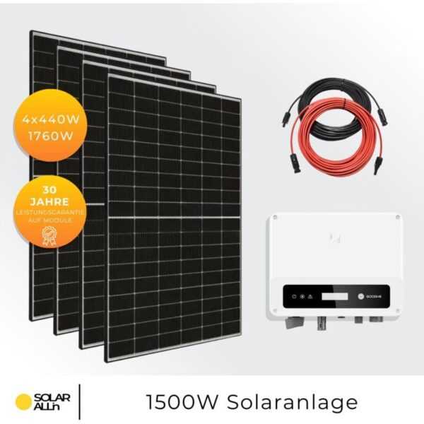 Solar Allin - 1760Wp/1500W Balkonkraftwerk, Steckerfertige PV-Anlage, wifi, GoodWe, ja Solar