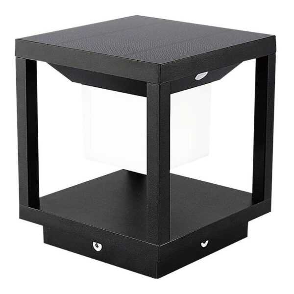 Solarleuchten Säule mit Sensor - Schwarz - IP65 - 2W - 90 Lumen - 3000K